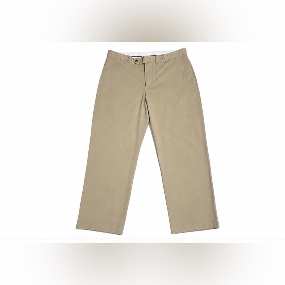Polo Ralph Lauren Men’s 34x30 Khaki Silk Cotton Flat Front Chino Dress Pants